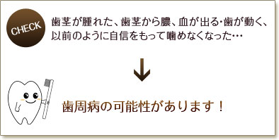 歯周病の可能性があります！